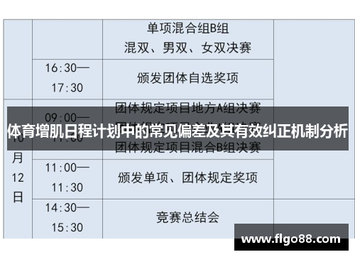 体育增肌日程计划中的常见偏差及其有效纠正机制分析